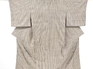 アンティーク　縞織出し手織り紬着物